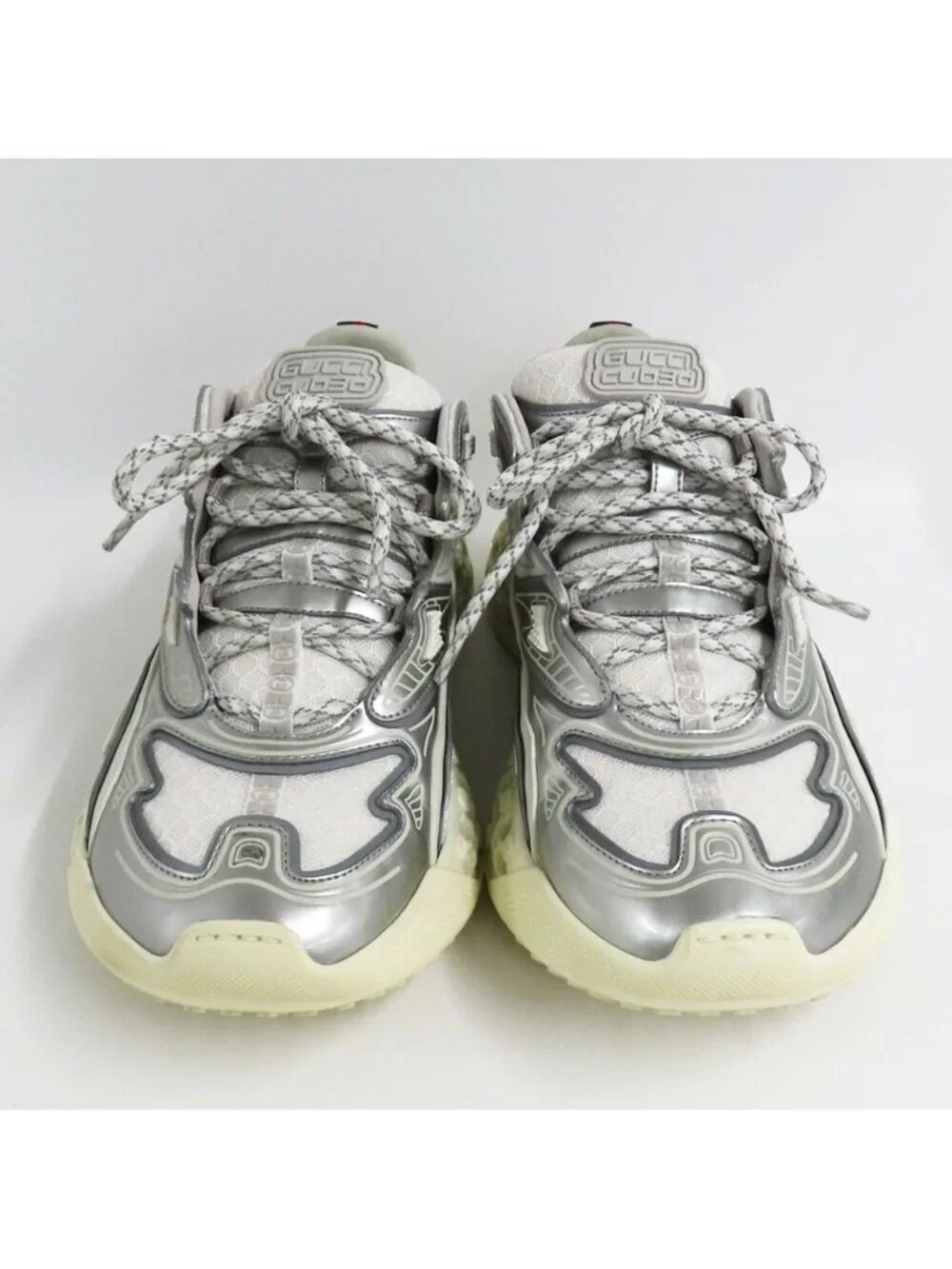 Gucci T Cube Sneakers Demetra Mesh 7.5 Gray White Low